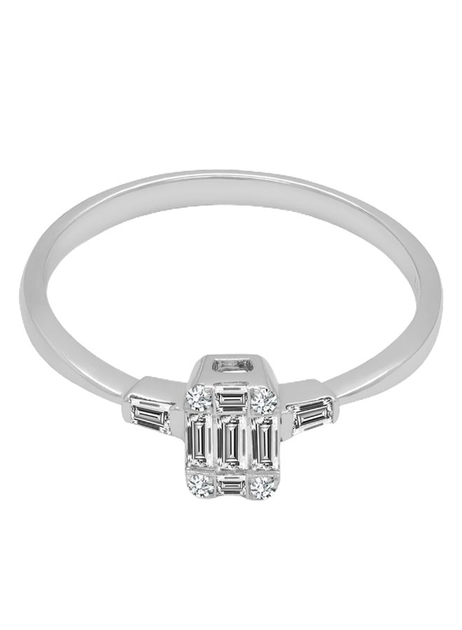 STARGEMS - 18K White Gold Elegant Baguette Diamond Ring - Image 1