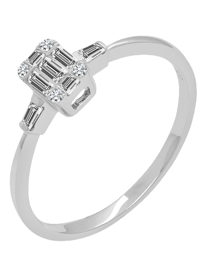 STARGEMS - 18K White Gold Elegant Baguette Diamond Ring - Image 1