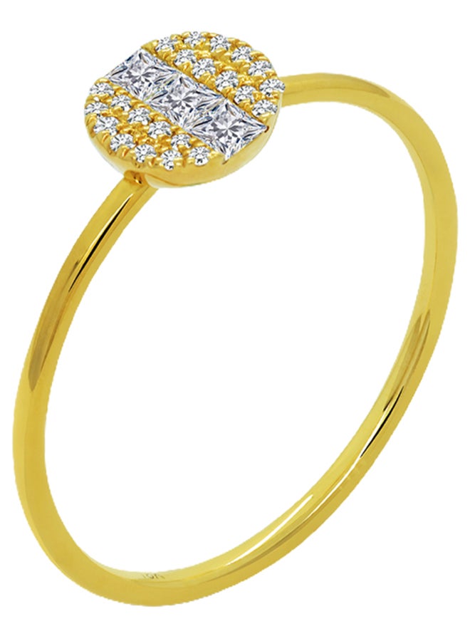 18K Gold Princess Cut Diamond Ring