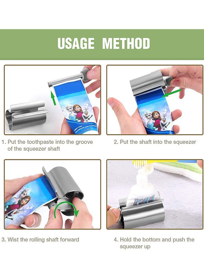 HomarKet 2-Piece Toothpaste Tube Squeezer Silver 2.45x1.45x1.3inch  - Image 4