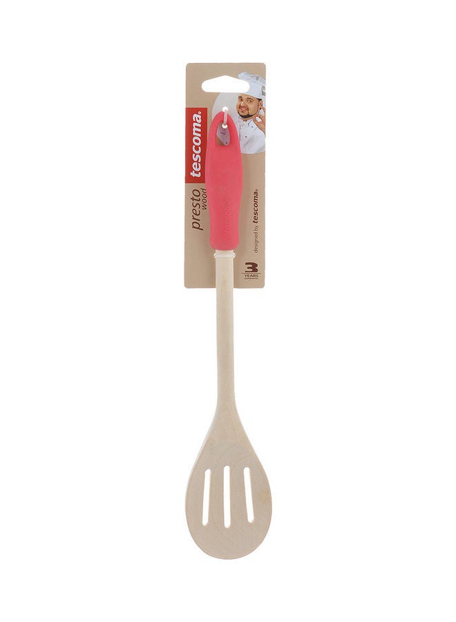 tescoma Slotted Stirring Wooden Spoon Beige/Red 30cm 