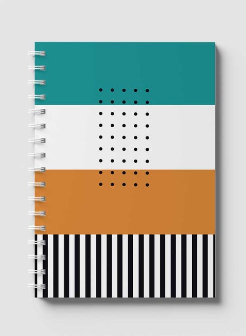 دفتر ملاحظات بسلك حلزوني بتصميم تجريدي من 60 ورقة للمدرسة وتدوين ملاحظات العمل من إن بي أبستراكت متعدد الألوان