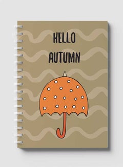 LOWHA Hello Autumn Umbrella Printed Spiral Notebook For School And Business Note Taking With 60 Sheets Multicolour  - Image 1