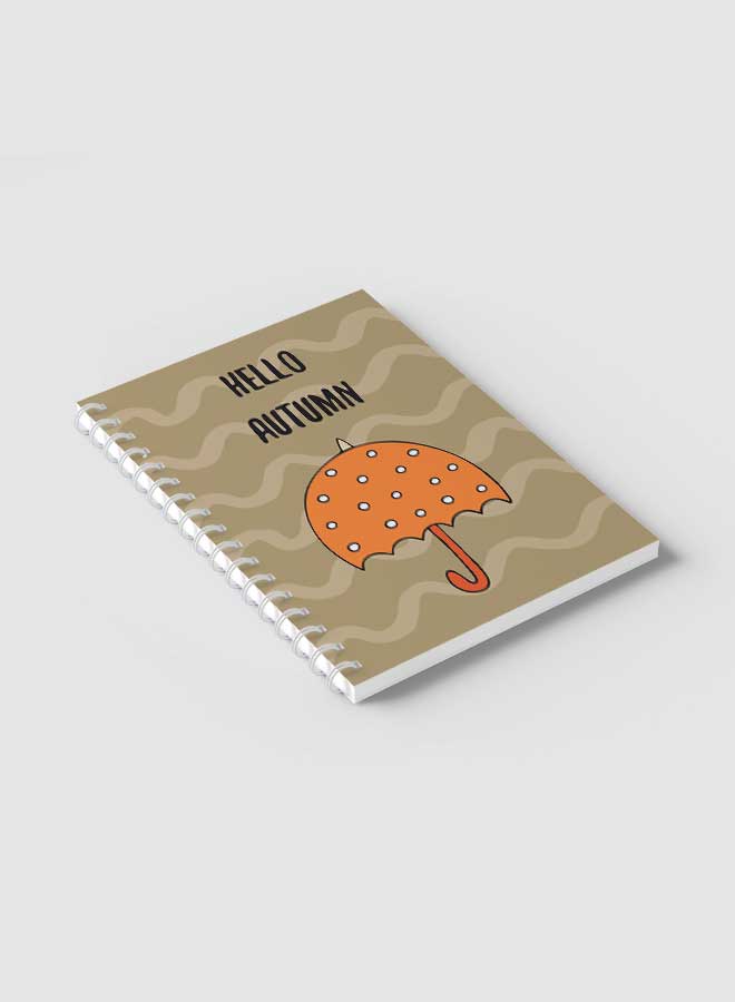 LOWHA Hello Autumn Umbrella Printed Spiral Notebook For School And Business Note Taking With 60 Sheets Multicolour  - Image 2