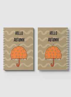 LOWHA Hello Autumn Umbrella Printed Spiral Notebook For School And Business Note Taking With 60 Sheets Multicolour  - Image 4