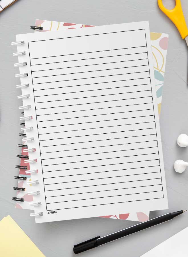 LOWHA NB Abstract And Floral Design Spiral Notebook For School And Business Note Taking With 60 Sheets Multicolour  - Image 3