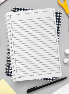 LOWHA Gingham Checks Pattern Spiral Notebook For School And Business Note Taking With 60 Sheets Multicolour  - Image 3