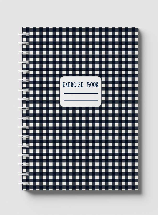 LOWHA - Gingham Checks Pattern Spiral Notebook For School And Business Note Taking With 60 Sheets Multicolour - Image 1
