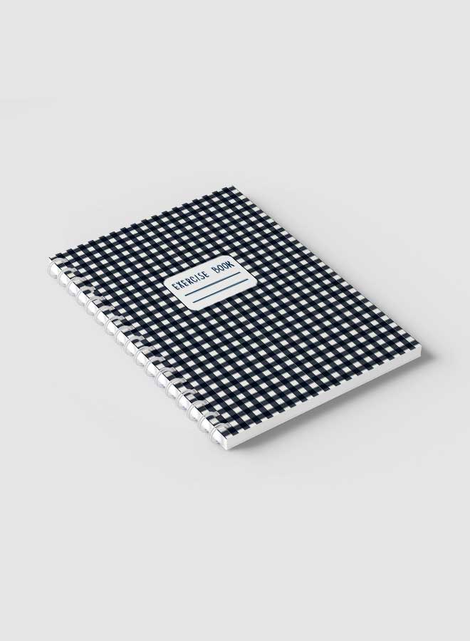 LOWHA - Gingham Checks Pattern Spiral Notebook For School And Business Note Taking With 60 Sheets Multicolour - Image 1