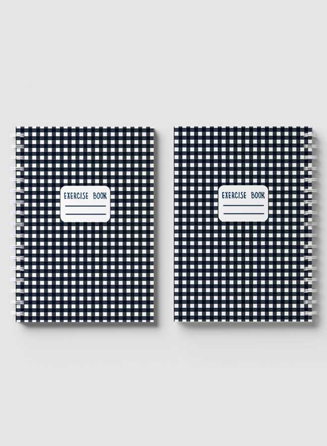 LOWHA - Gingham Checks Pattern Spiral Notebook For School And Business Note Taking With 60 Sheets Multicolour - Image 1