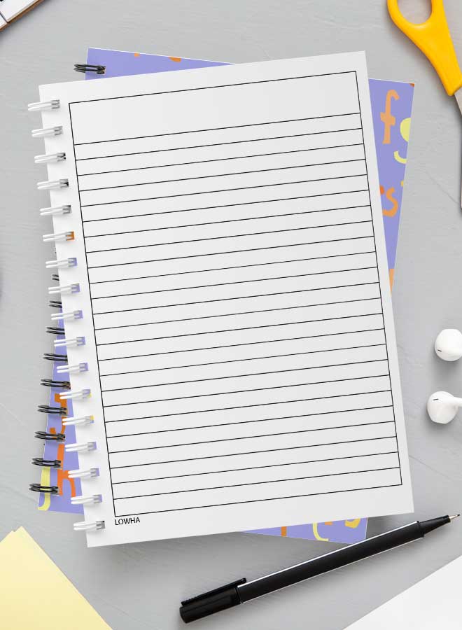 لوحة دفتر سلك أزرق/أصفر/برتقالي - Image 3