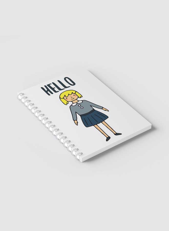 LOWHA - Hello Girl In Uniform Spiral Notebook For School And Business Note Taking With 60 Sheets Multicolour - Image 1