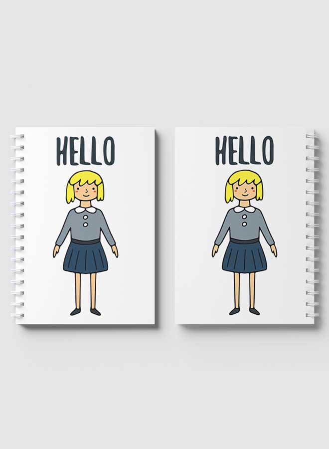 LOWHA - Hello Girl In Uniform Spiral Notebook For School And Business Note Taking With 60 Sheets Multicolour - Image 1