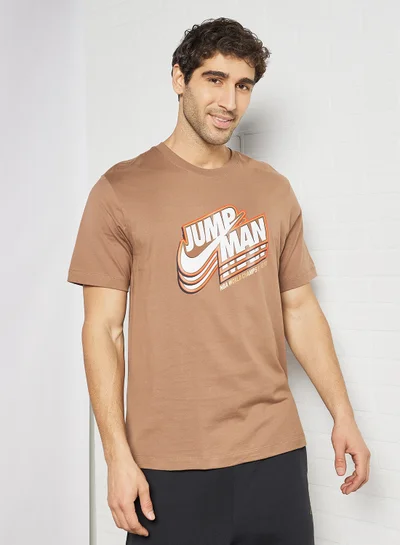 Jordan Logo Graphic T-Shirt Brown