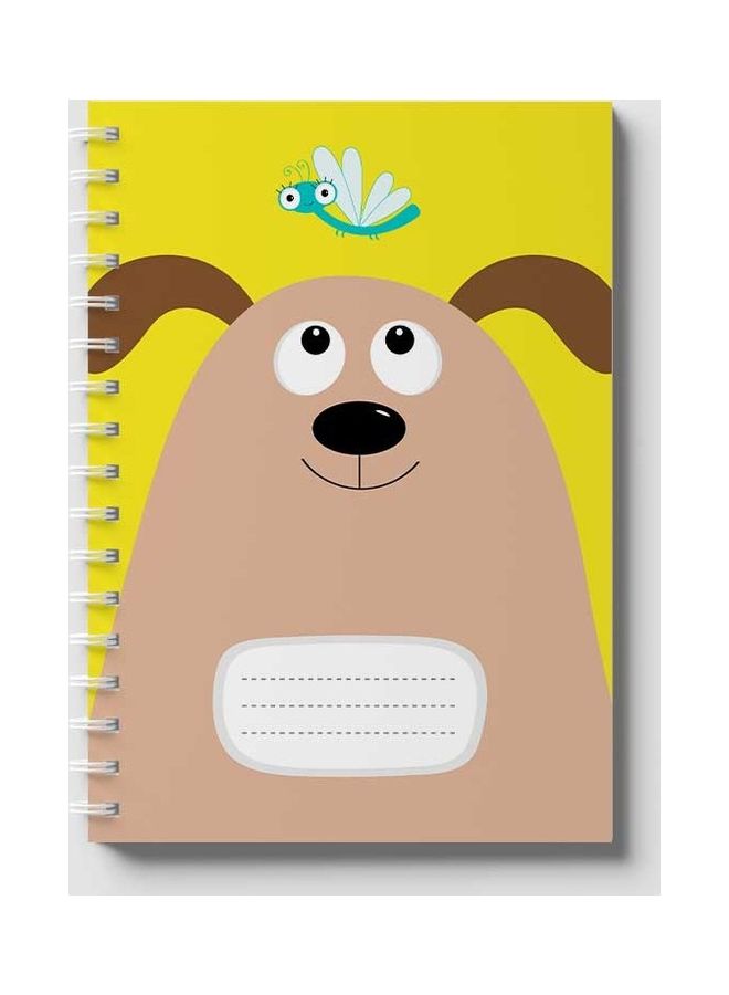 LOWHA Spiral Notebook For School Or Business Note Taking with 60 Sheets Cartoon Dog And Dragonfly Multicolour - Image 1