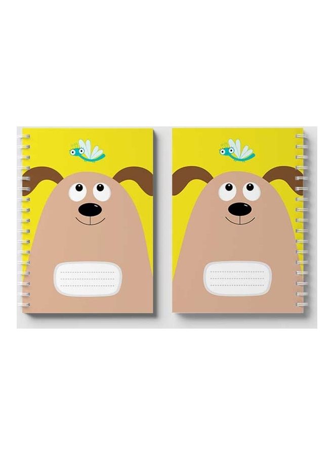 LOWHA Spiral Notebook For School Or Business Note Taking with 60 Sheets Cartoon Dog And Dragonfly Multicolour - Image 4
