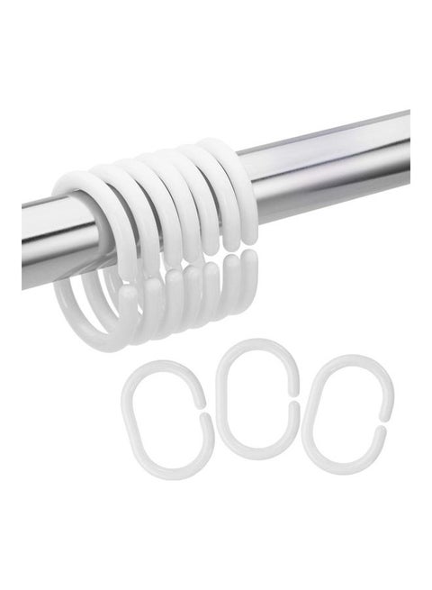 24-Piece Curtain Hooks White 15 x 5cm