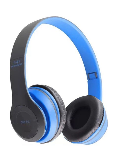 Headphone Wireless P47 , With Hidden Mic Blue/Grey
