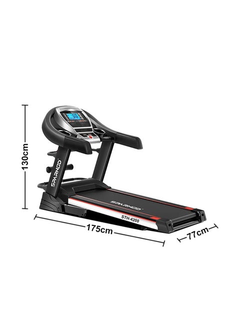 STH-4200 (4.5 HP Peak) Automatic Foldable Motorized Running Indoor Treadmill with Massager for Home use, Black