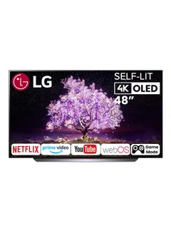 OLED TV 48 Inch C1 Series Cinema Screen Design 4K HDR WebOS Smart With ThinQ AI Pixel Dimming OLED48C1PVB-AMAG Black