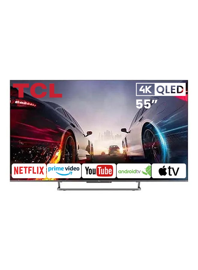 TCL - 55 Inch Q-LED Android Smart UHD TV With Integrated ONKYO Speakers 55C728 Black - Image 1