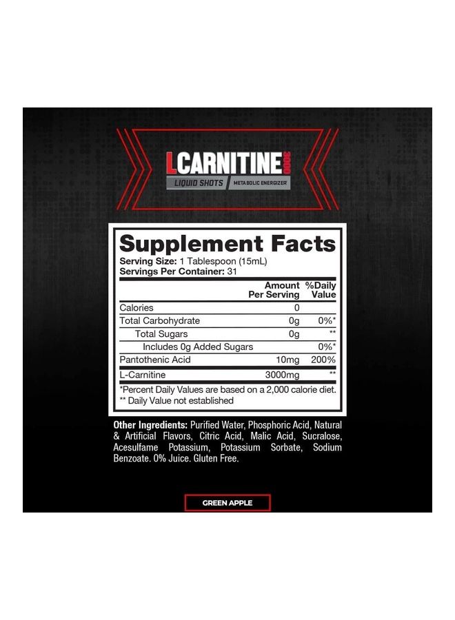 ProSupps Ps L-carnitine 3000 Liquid Shots 31 Servings Green Apple 473ml - Image 2