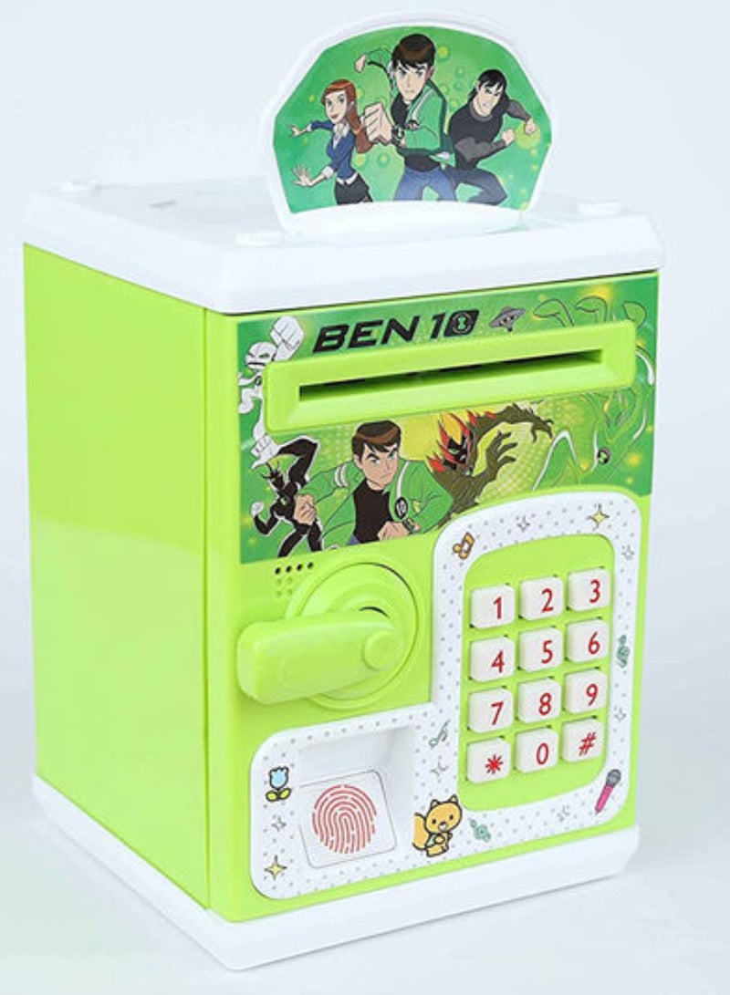 null - Safe box with fingerprint lock sound and light Ben Ten - Green - Image 1