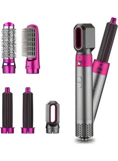 Arabest 5-In-1 Volumizer Rotating Hair Dryer And Straightener With Comb And Curling Brush Grey 28 x 22 x 5cm  - Image 1