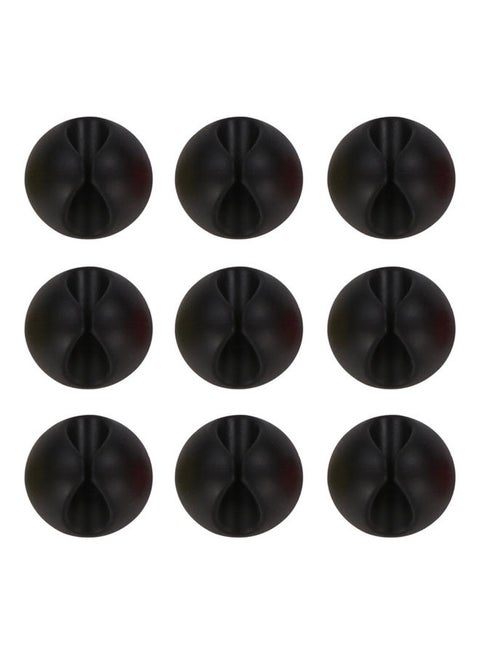 9-Piece Of Multi-Purpose Desktop Wire Organizers Black 2.8cm