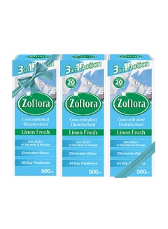 Multipurpose Concentrated Disinfectant Linen Fresh Multicolour 3x500ml