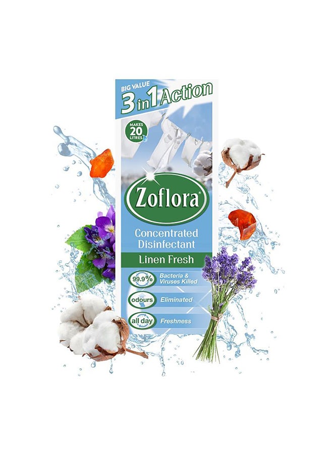 Zoflora - Multipurpose Concentrated Disinfectant Linen Fresh Multicolour 3x500ml - Image 1