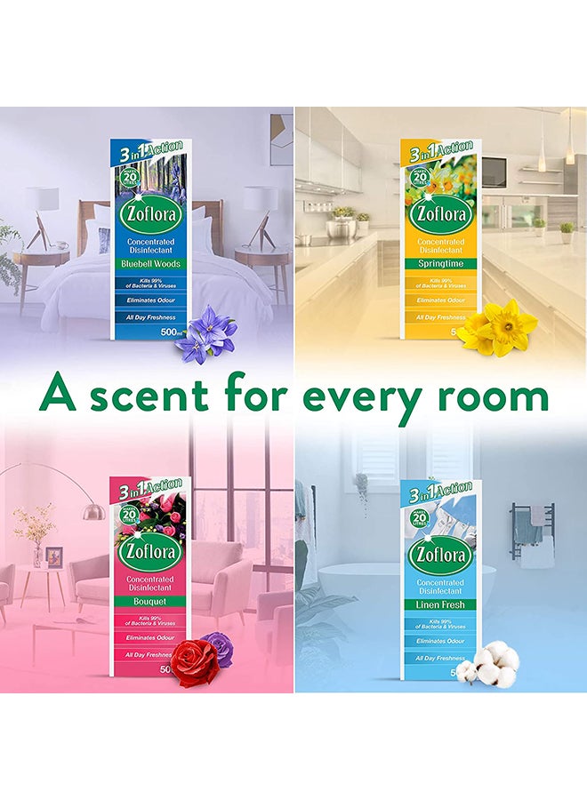 Zoflora - Multipurpose Concentrated Disinfectant Linen Fresh Multicolour 3x500ml - Image 1