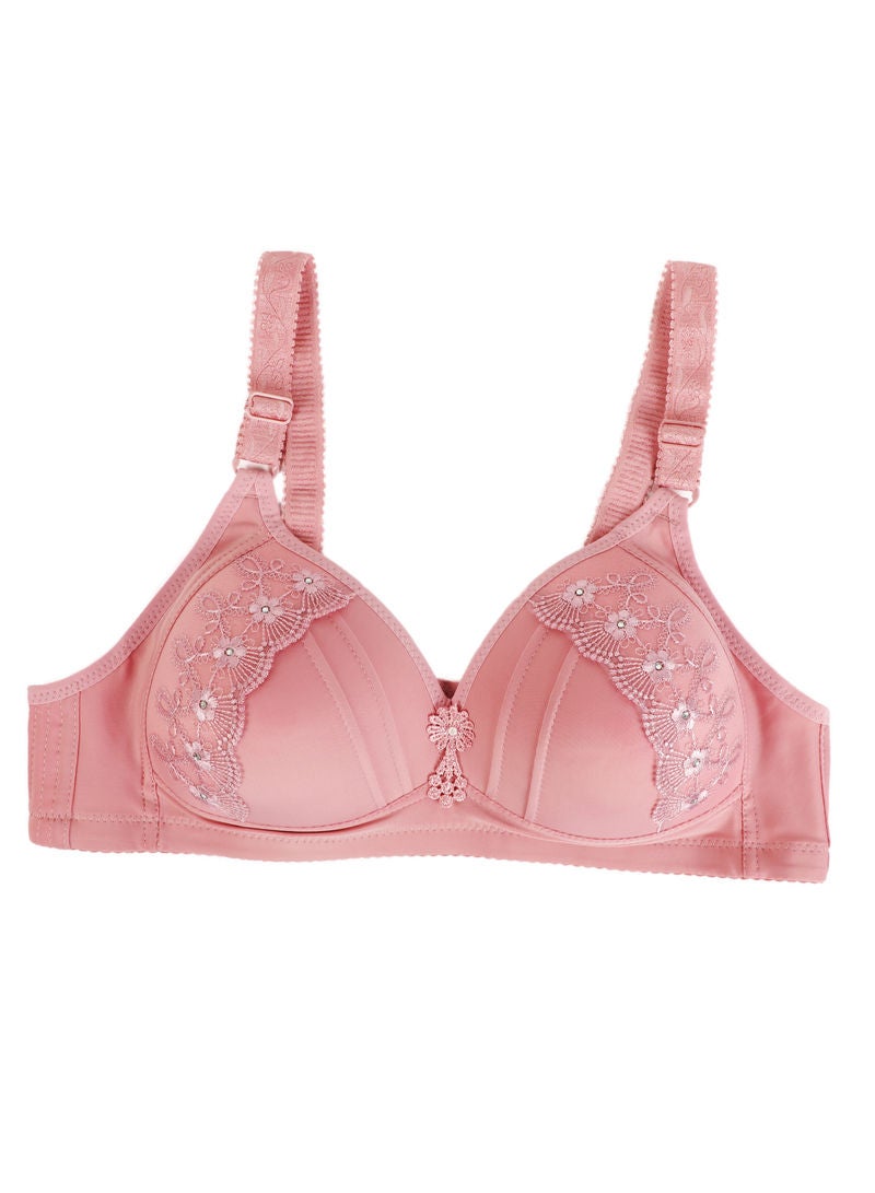 hush-hush mermaid Full Coverage Bra with Lace Detail Pink - Image 1