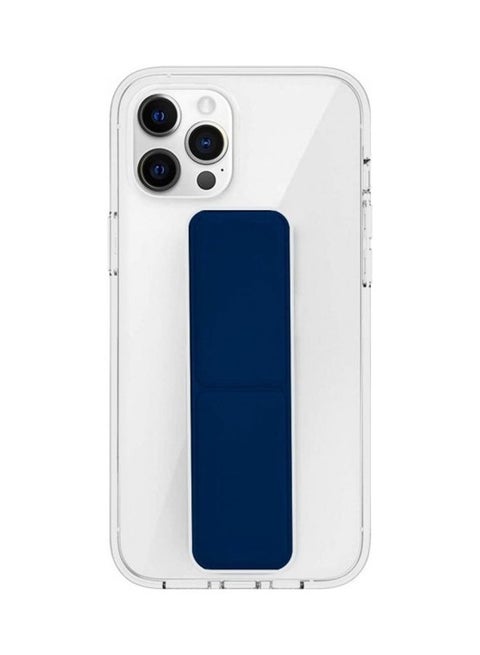 Protective Hand Grip Finger Strap Stand Case Cover for iphone 13 Pro Max Blue/Clear