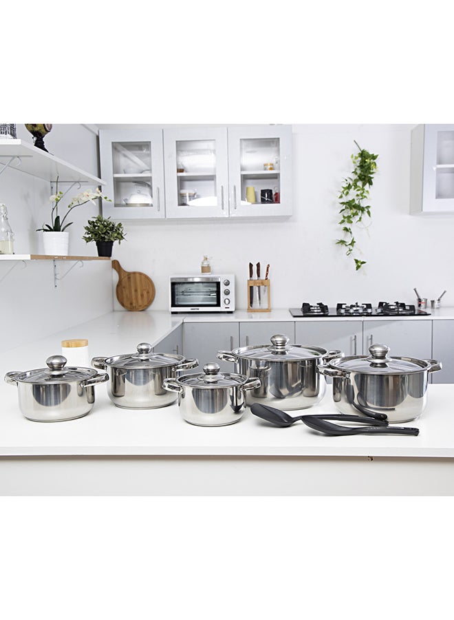 Royalford 12-Piece Stainless Steel Cookware Set Stainless Steel 26x12.8cm  - Image 2