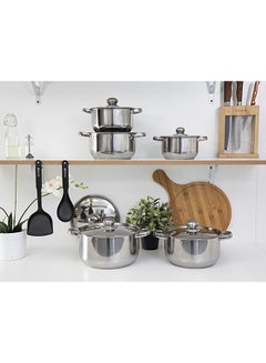 Royalford 12-Piece Stainless Steel Cookware Set Stainless Steel 26x12.8cm  - Image 3