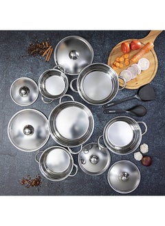 Royalford 12-Piece Stainless Steel Cookware Set Stainless Steel 26x12.8cm  - Image 4