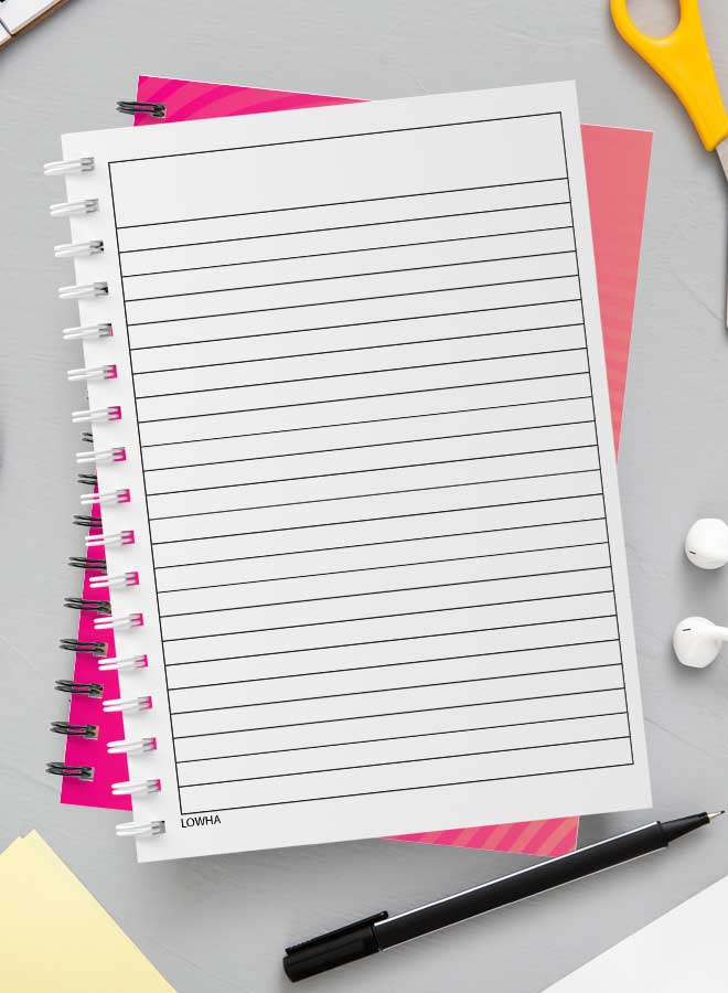 لوحة دفتر ملاحظات بسلك حلزوني للمدرسة أو تدوين ملاحظات العمل يحتوي على 60 ورقة بتصميم تجريدي بسيط لنواقل الأمراض متعدد الألوان - Image 3