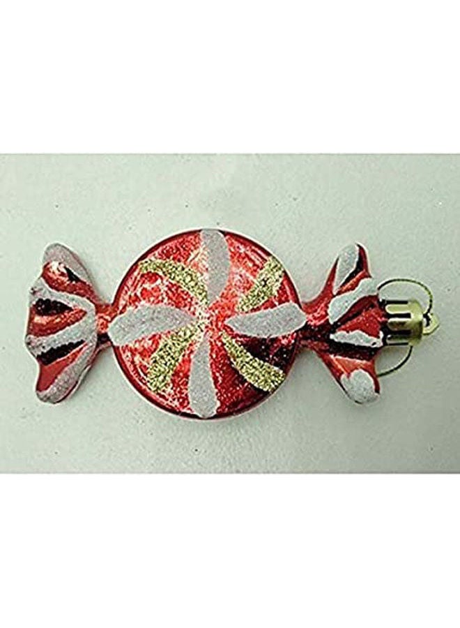 Toffee Shape Christmas Decoration Box Of 6 Red