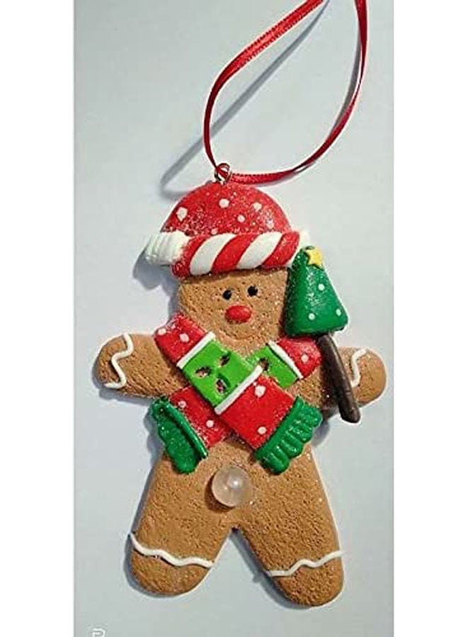 Christmas Decorations Ornaments - Ceramic Biscuit Shape - Box Of 6 Multicolour