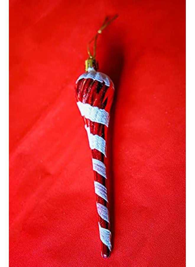 Puff Stick Shape Christmas Decoration Box Set Of 4 Red