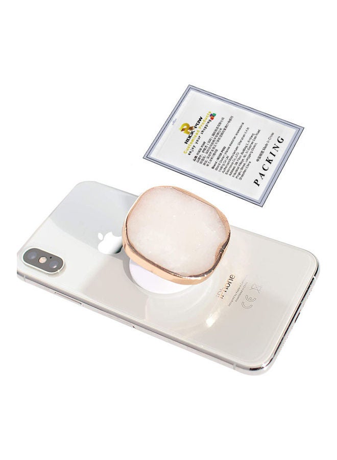 Rock Pow Mobile Phone Grip Stand Irregular Shape Design White - Image 1