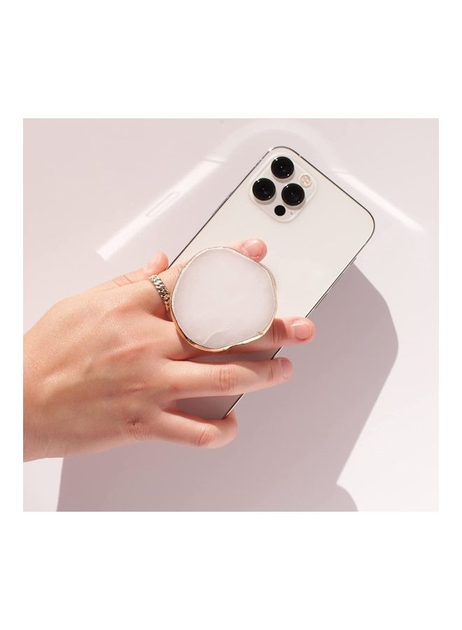 Rock Pow Mobile Phone Grip Stand Irregular Shape Design White - Image 2