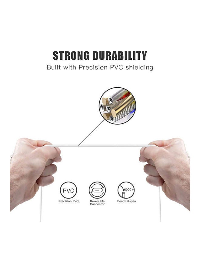 2-Piece Type-C Fast Charging Cord White