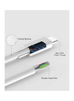 Rock Pow 3-Piece Fast Charging Cord USB C To USB C Cable 60W 3A White  - Image 5