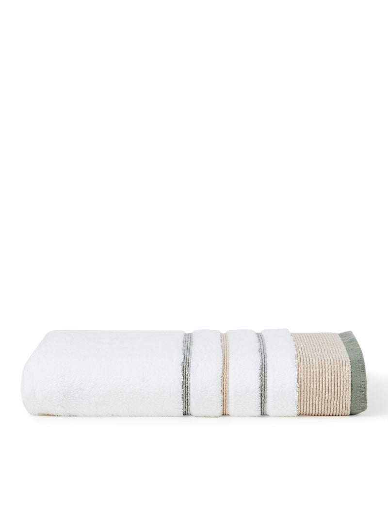 White Rose - Towel Hand  With Cozy Style White/Camel 50X90cm White/Camel 50X90cm - Image 1