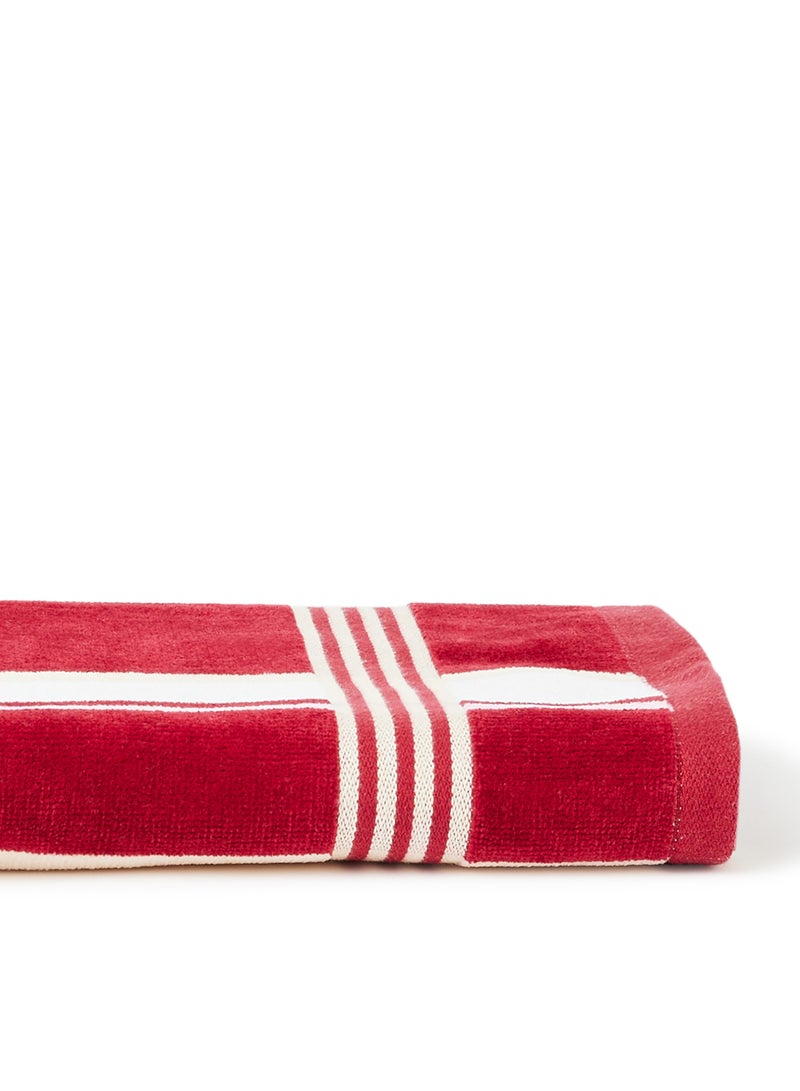 White Rose Towel 100% Cotton Yarn Dyed Stripe 500 Gsm Extra Observency Hand  Maroon/White 50x90cm Maroon/White 50x90cm  - Image 3