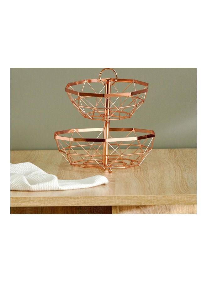 Home Box 2-Tier Fruit Basket Copper 30 x 29cm  - Image 1