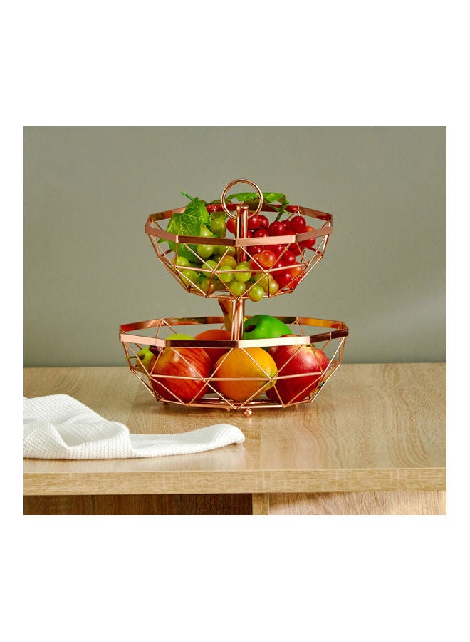 Home Box 2-Tier Fruit Basket Copper 30 x 29cm  - Image 2
