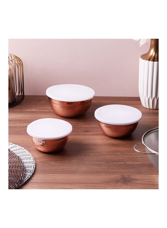 Home Box - Hammered Mixing And Serving Bowl Brown 17x8.5cm - Image 1